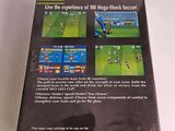 the back cover of a video game with a soccer game on it