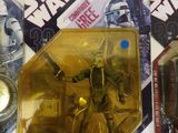 star wars action figures are displayed on display in a display case