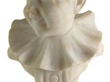 marble bust of a child with a collar and a buttoned collar
