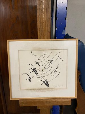 Roger DRUET (né en 1927) Formes abstraites en noir.