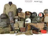 a lot of military items that are on a table