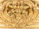 an image of a gold frame with flowers and leaves on it