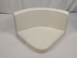 an image of a white curved chair on a white background