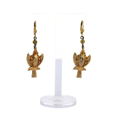 an image of a pair of earrings with a bird on it