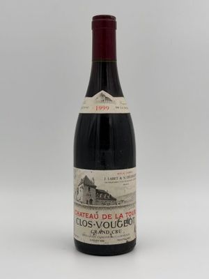 bottle of red wine with a label of chateau de latour