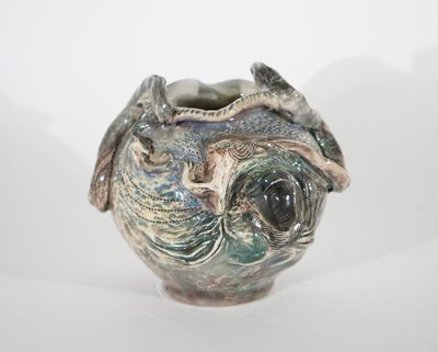 Louis TEPPA (1902-1972) Vase en céramique polychrome figuran…