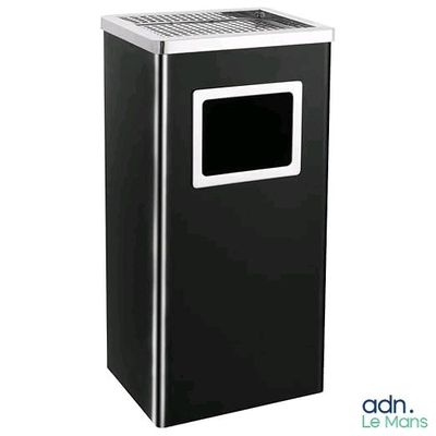une image représentant une poubelle noire dotée d'un écran numérique