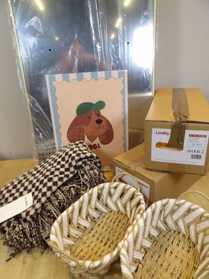 three baskets that are sitting on a table next to each other