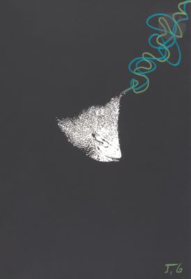 an image of a drawing of a cat flying through the air