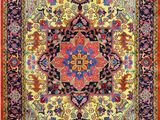a colorful rug with a medallion design on it