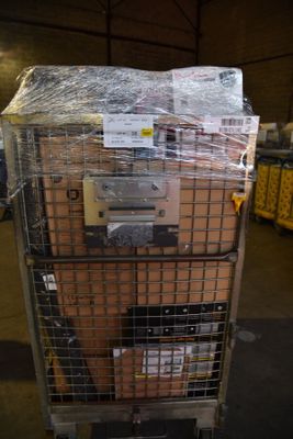 a cart with a bunch of boxes on top of it