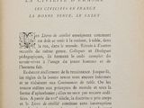 an old book with a black and white image of a cat