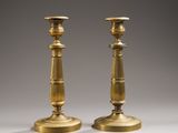 paire de chandeliers anciens en laiton