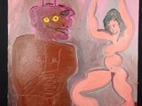 une image représentant un tableau où figurent une femme nue et un démon