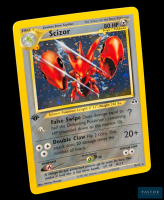 un gros plan d'une carte Pokémon à bordure jaune