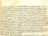 un vieux manuscrit sur lequel figurent des inscriptions à l'encre noire