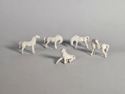 beaucoup de chevaux blancs alignés en rang