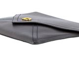 grey leather wallet on white background with clipping for coin