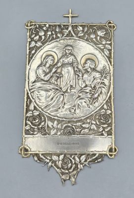 Plaque religieuse en métal argenté - Photo 1