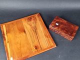 a small wooden box and a small wooden box on a table