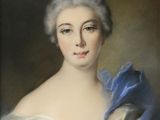 portrait of a lady in a blue dress