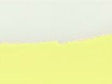 yellow and white abstract painting with a black circle on the bottom