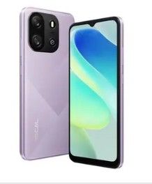 a purple smartphone with a camera attached to the back of it