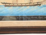 a picture of a painting of a ship in the water