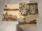 deux vieilles cartes postales représentant une église et une église avec un clocher