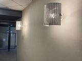 an image of a hallway in a building with a light on