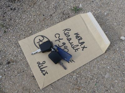 a piece of cardboard that has a bunch of keys on it