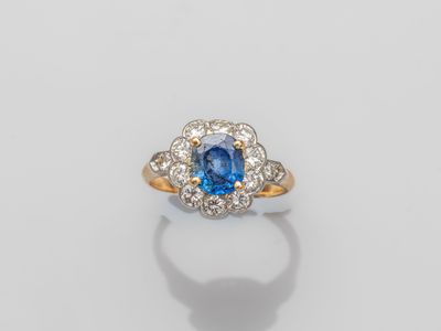 a sapphire and diamond cluster ring