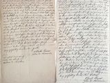 deux pages d'une lettre écrite à l'encre noire sur fond blanc