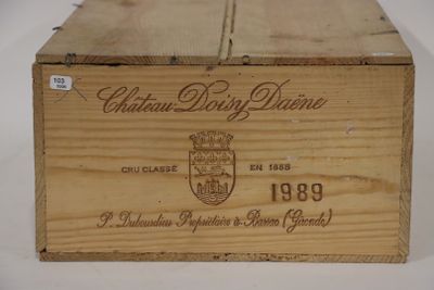 12 bouteilles Château Doisy Daëne (Sauternes). 1989. Caisse en bois - Photo 1