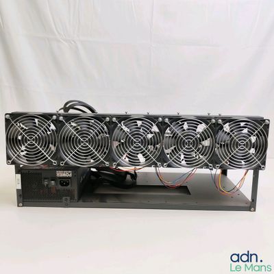 four fans sitting on top of a computer case