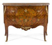 COMMODE EN MARQUETERIE DE FLEURS