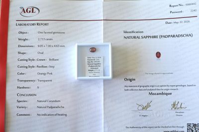 un document sur lequel figure l'image d'un diamant rouge