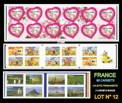 france stamps with hearts and cartoon characters on them on a black background