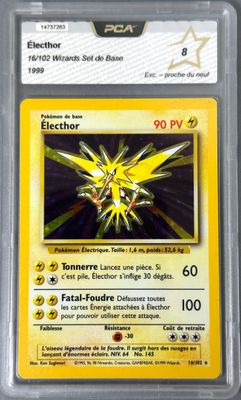 a close up of a pokemon card on a white background
