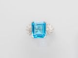 an aquamarinee and diamond ring
