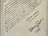 a piece of paper with writing on it with a clip