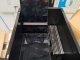 a black box with a mirror on top of it