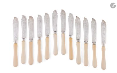 BIRMINGHAM 1872 - 1873 Ensemble de douze couverts à poisson …