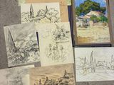 beaucoup de dessins posés les uns à côté des autres sur le sol