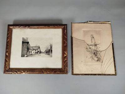 une vieille photo d'une photo représentant une ferme et une photo d'une maison