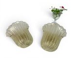 two vases that have flowers in them on the wall