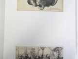 two pictures of a deer and a group of people