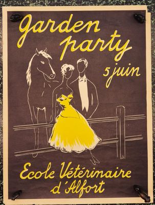 ECOLE VETERINAIRE D’ALFORT / Affiche illustrée pour la Garde…