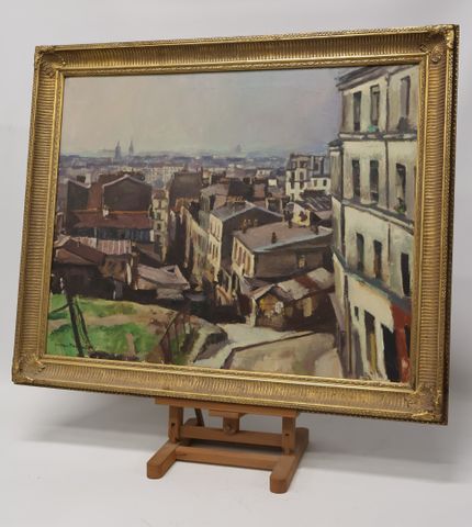 Georges PACOUIL (1903-1996) « Vue des toits de Paris ». Huile sur...
