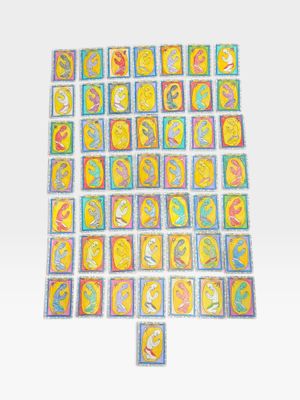 une image représentant un dessin d'un carré composé de carrés de différentes couleurs